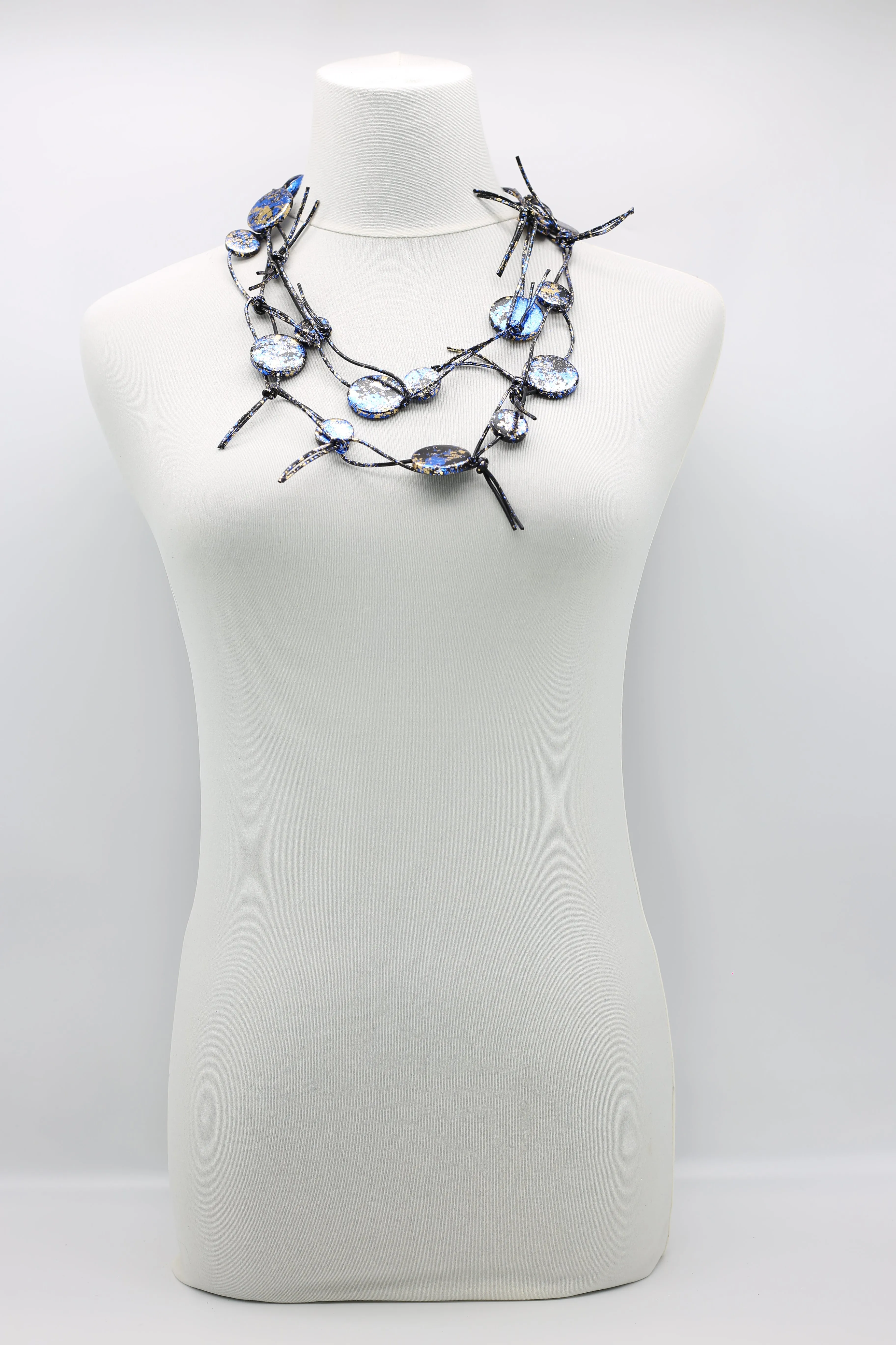 Coins on Leatherette Chain Necklaces - Hand gilded