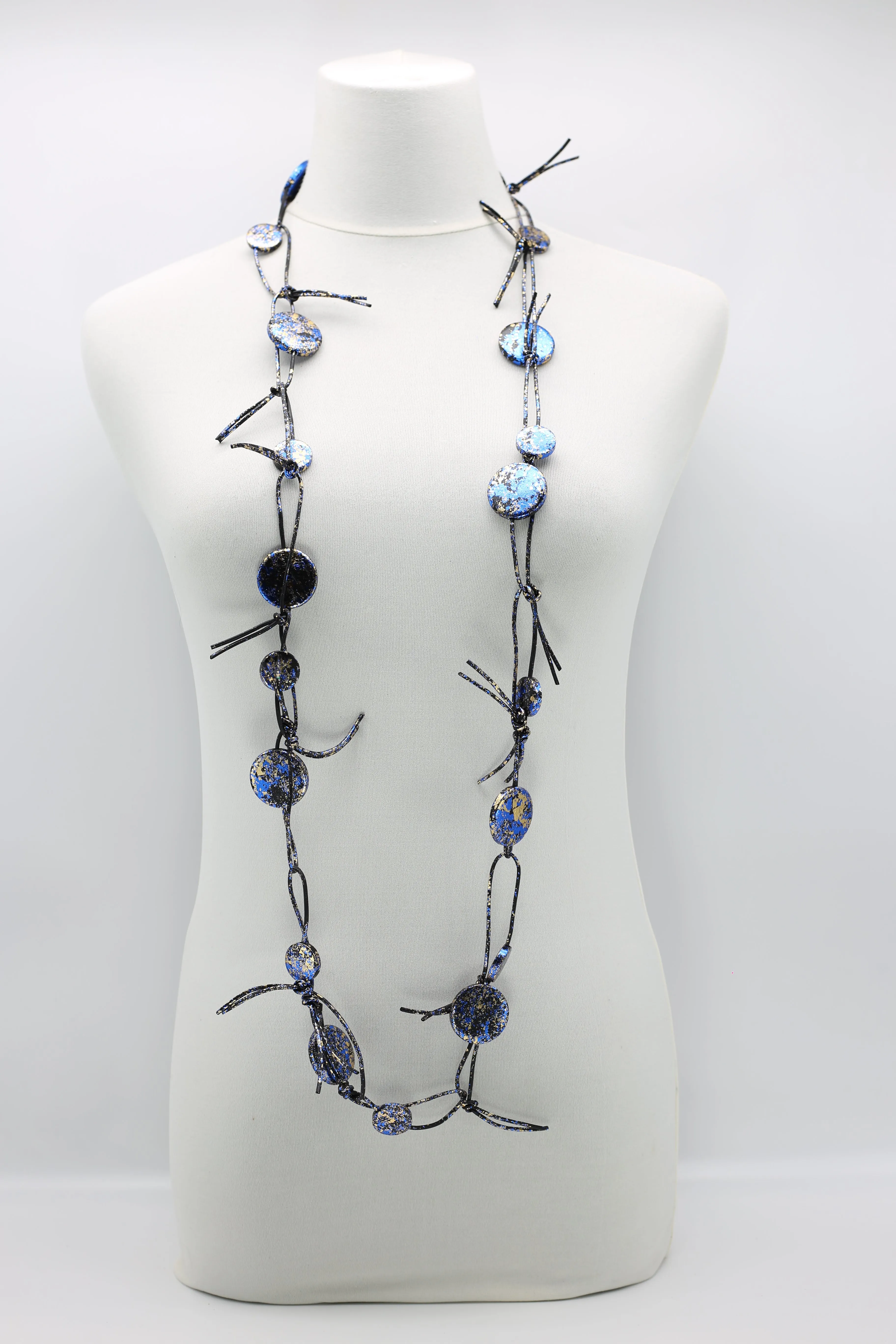 Coins on Leatherette Chain Necklaces - Hand gilded