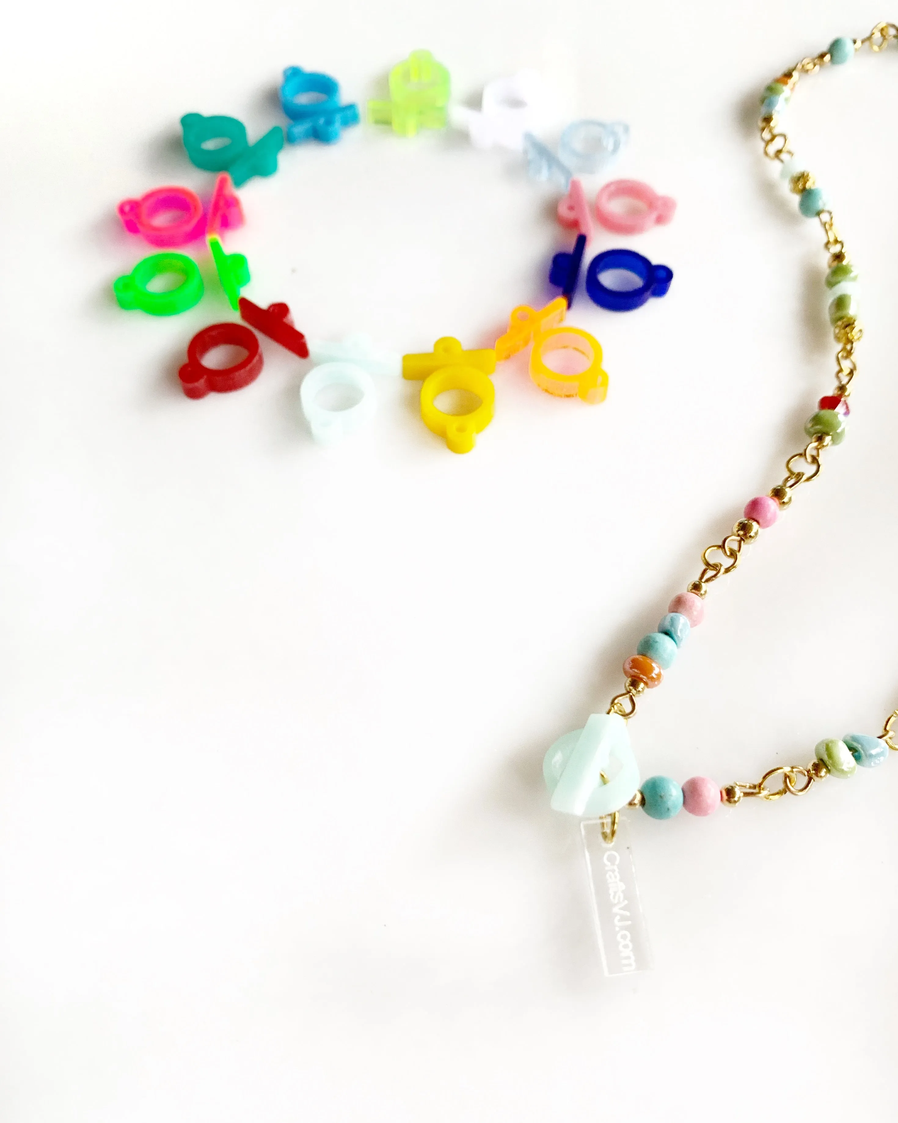 Colorful Jewelry Toggle Clasp - 12 Clasps (12 sticks and 12 rings), 10mm (3/8" - 0.39")