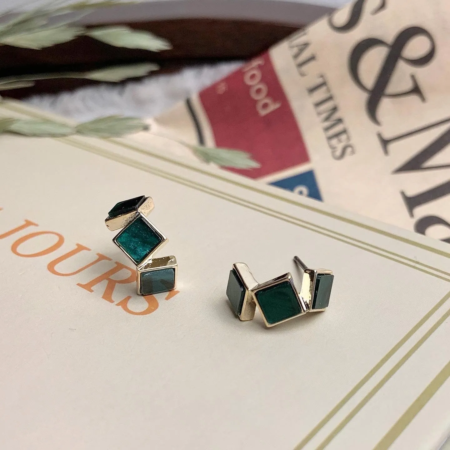 Colorful Mother Of Pearl Small Hoop Earrings