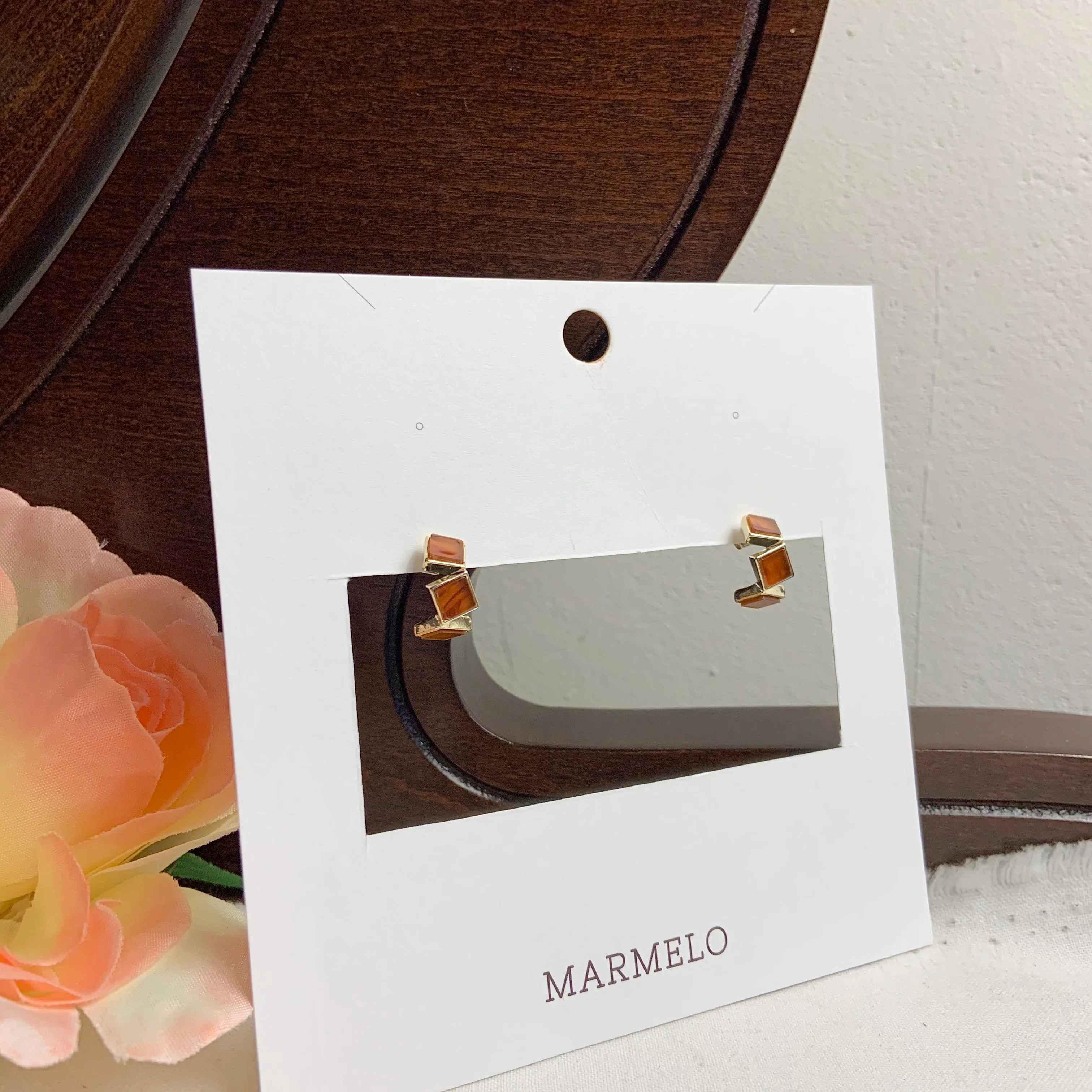 Colorful Mother Of Pearl Small Hoop Earrings