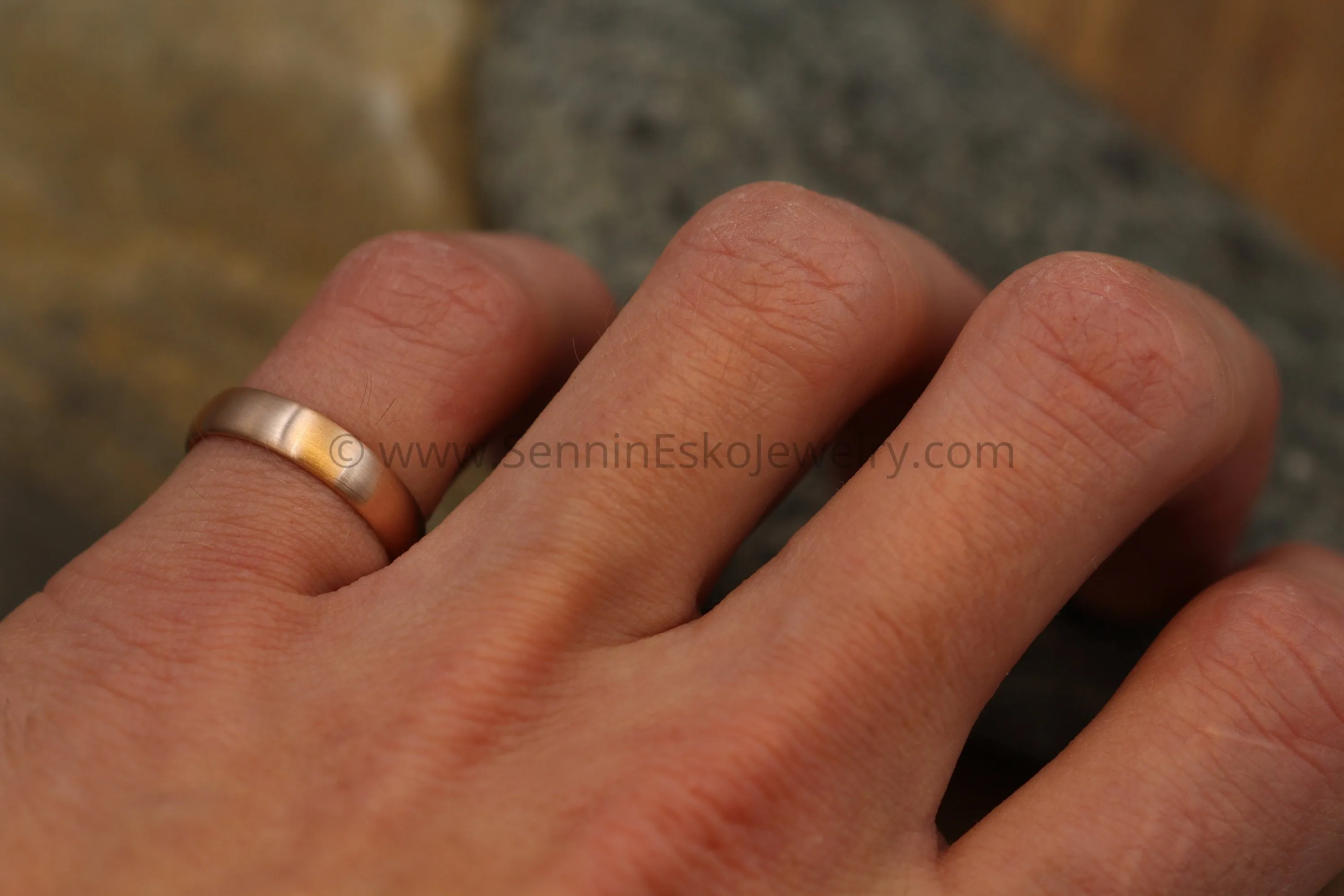 Comfort Fit 14kt Rose Gold 4.5x1.4mm Bnad - Matte Finish
