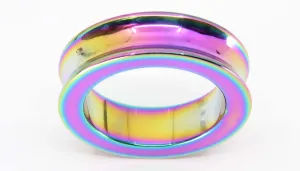 Concave Rainbow Stainless Steel Cock Ring 50mm