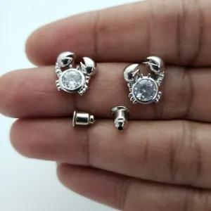 Crab design Silver studs