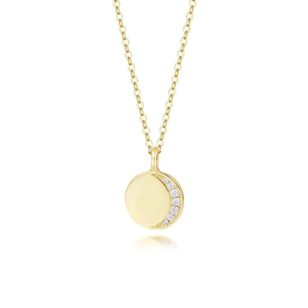 Crescent Coin Necklace - Gold Plated
