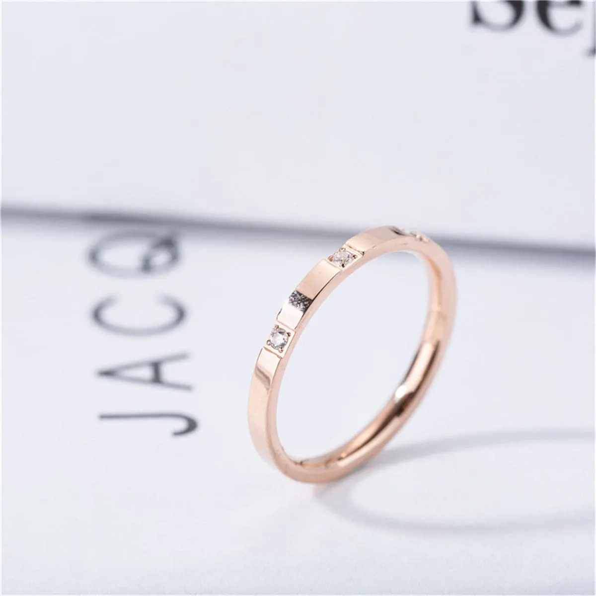 Cubic Zirconia & 18K Rose Gold-Plated Band