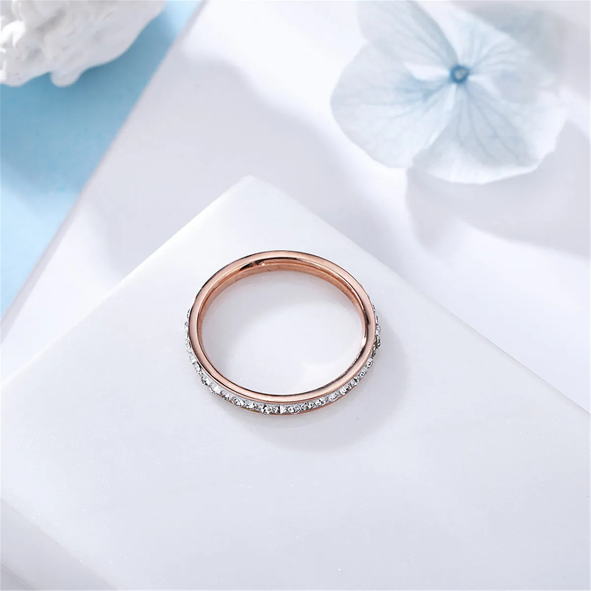 Cubic Zirconia & 18K Rose Gold-Plated Band