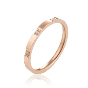 Cubic Zirconia & 18K Rose Gold-Plated Band