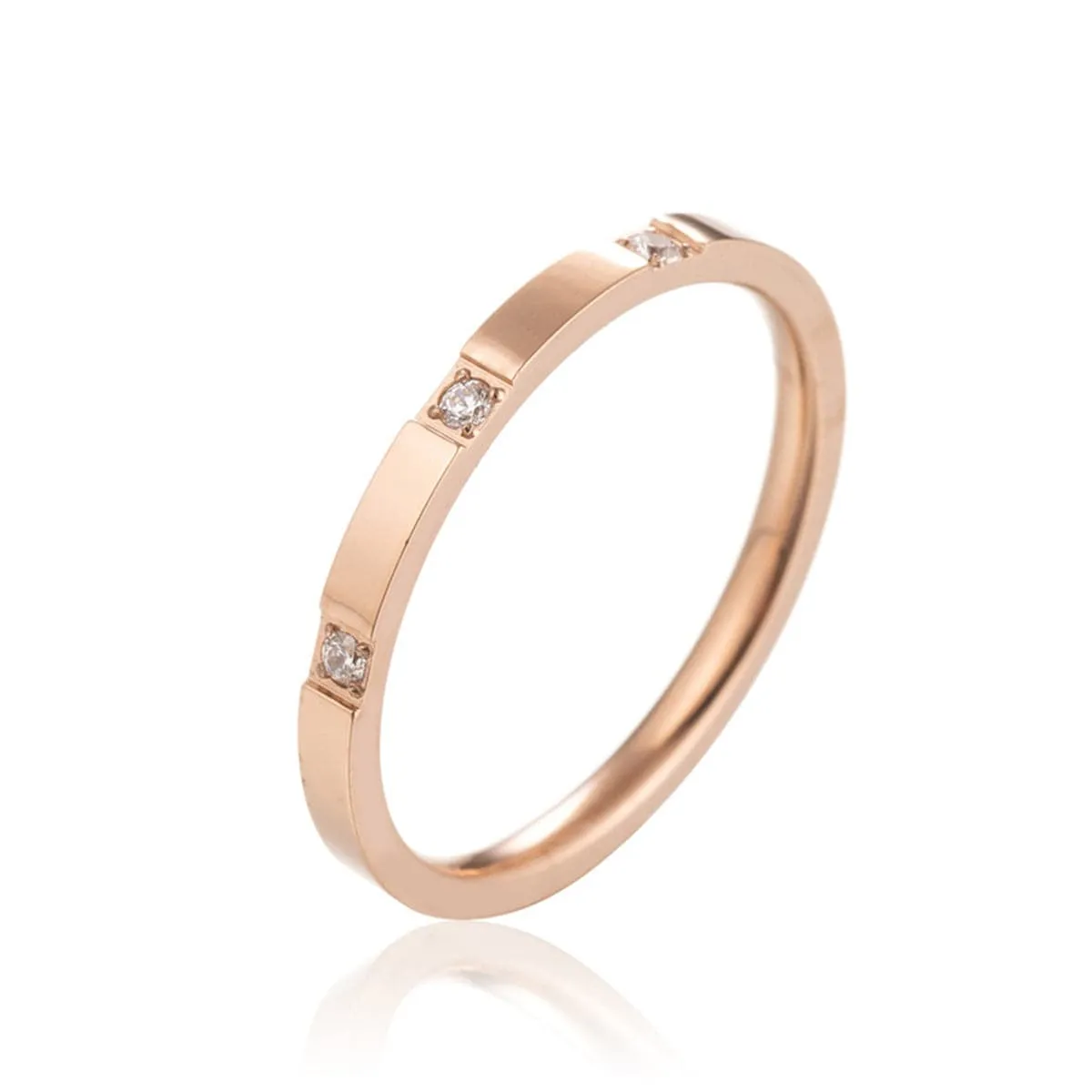 Cubic Zirconia & 18K Rose Gold-Plated Band