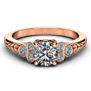 Cubic Zirconia & 18K Rose Gold-Plated Flower Ring