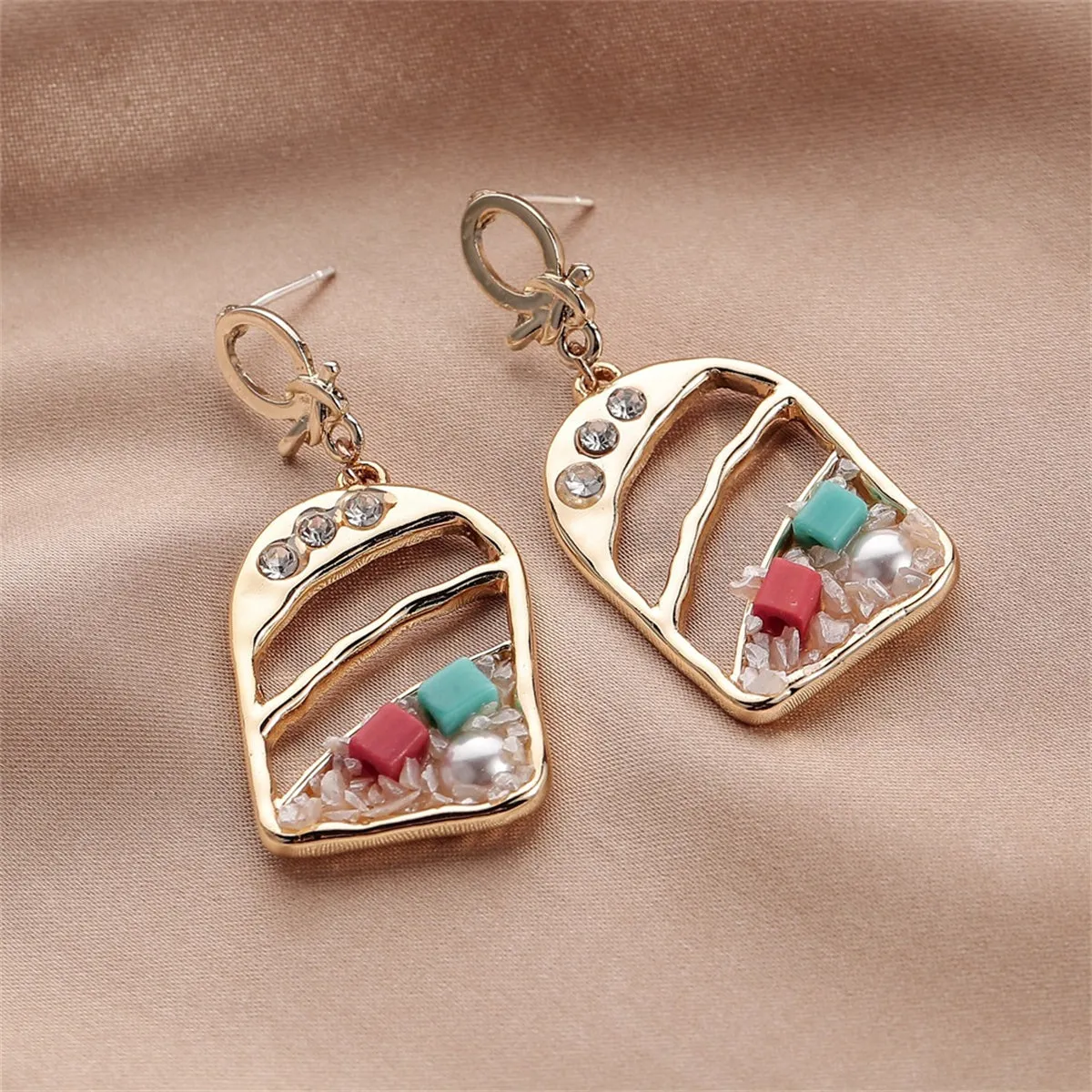 Cubic Zirconia & Pearl 18K Gold-Plated Drop Earrings