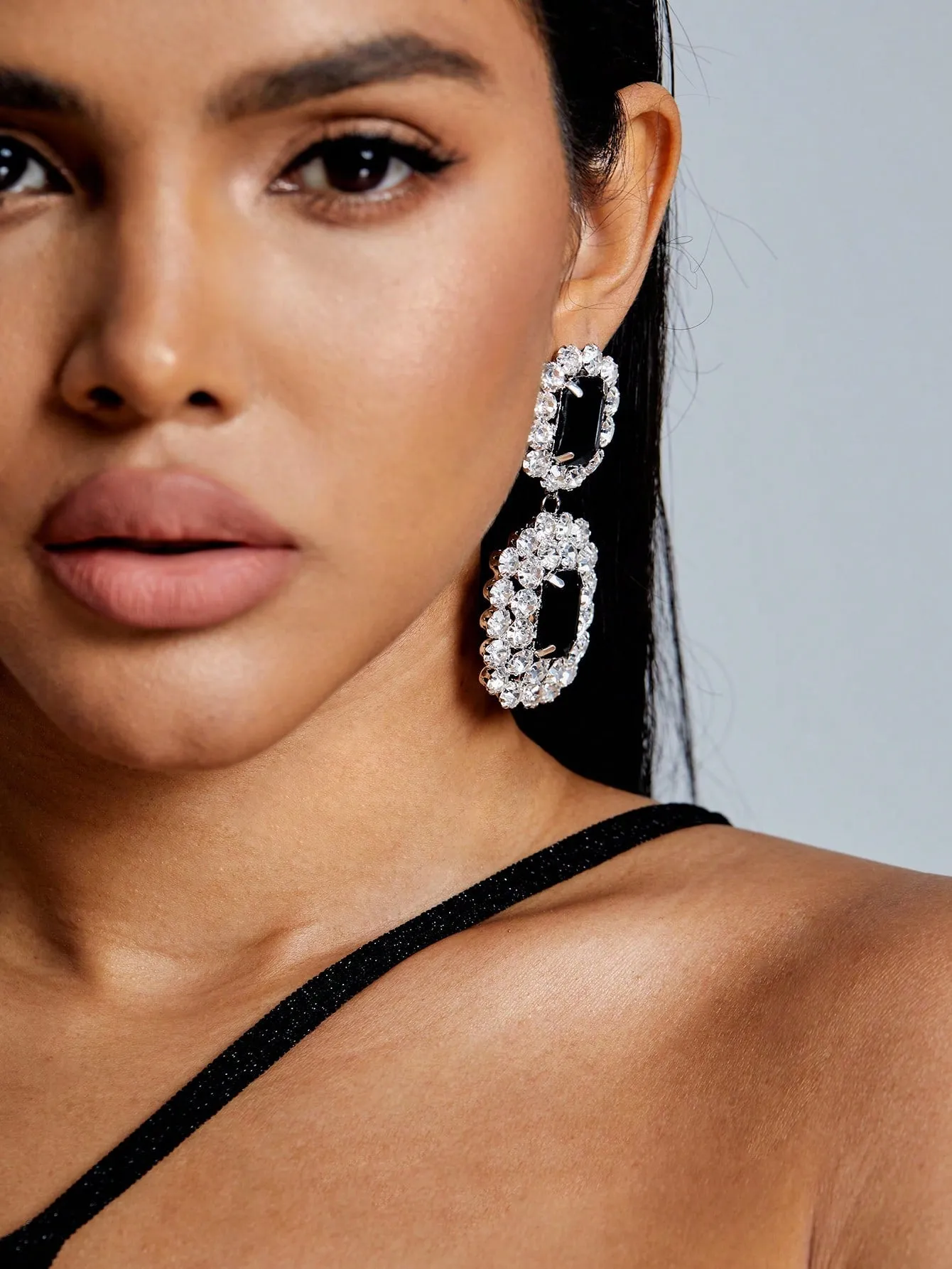 Cubic Zirconia Geometric Drop Earrings -  Multicolor