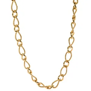 Curved Oval Link Chain Necklace