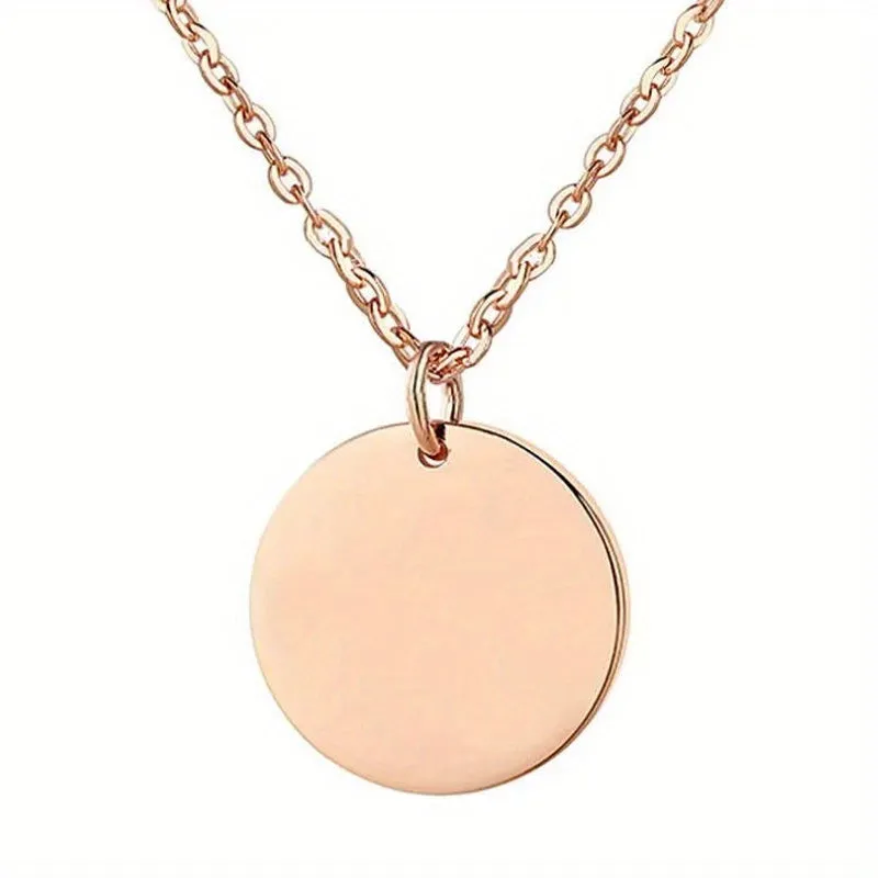 Custom Engraved Name Date Round Coin Stainless Steel ID Tag