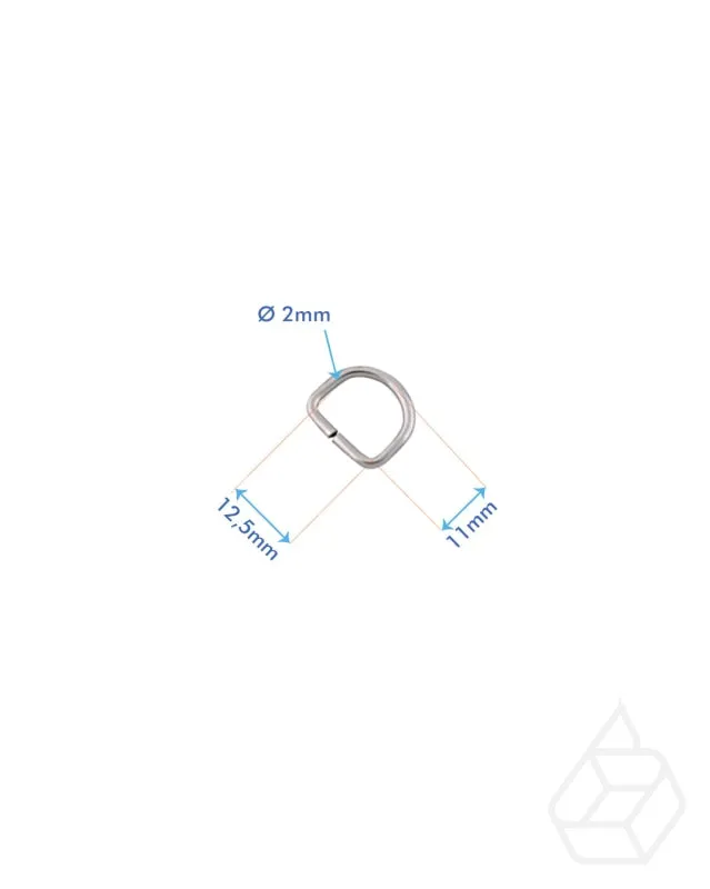D-Ring | Silver | inner size 12,5 mm (2 pieces)