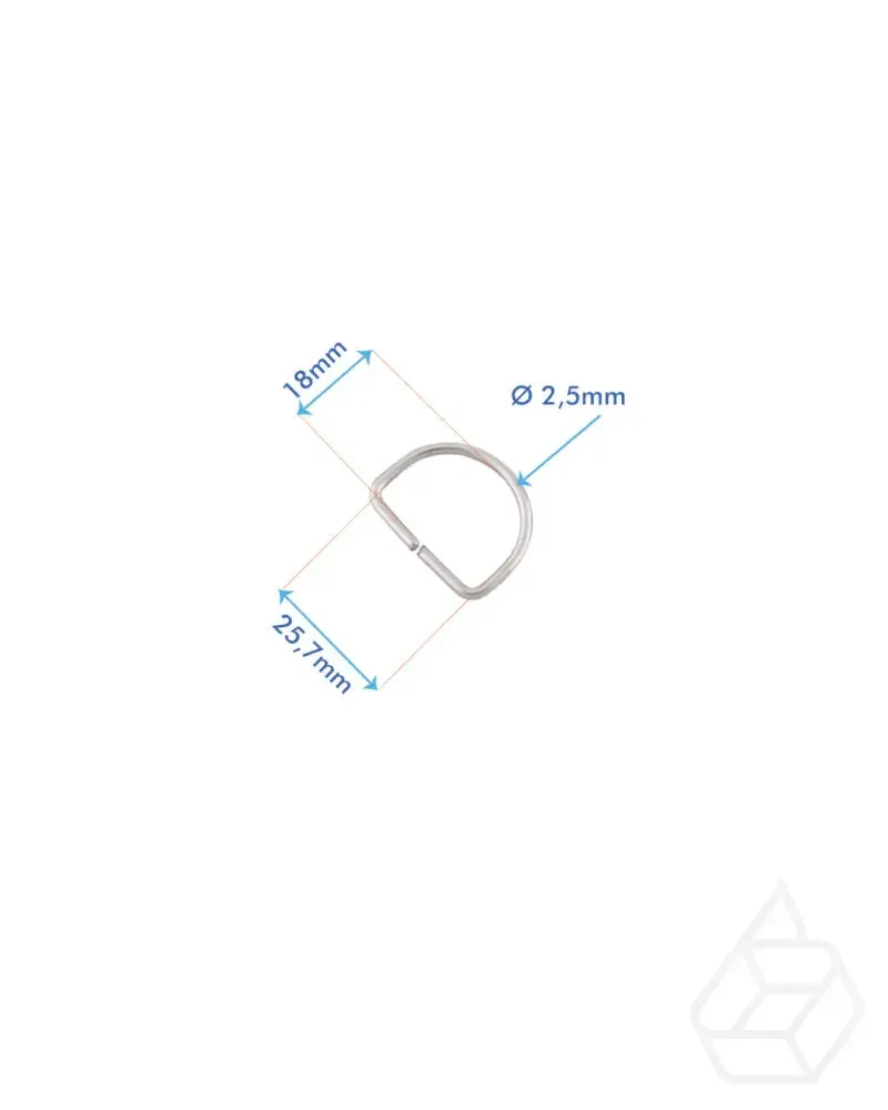 D-Ring | Silver | inner size 25,7 mm (2 pieces)