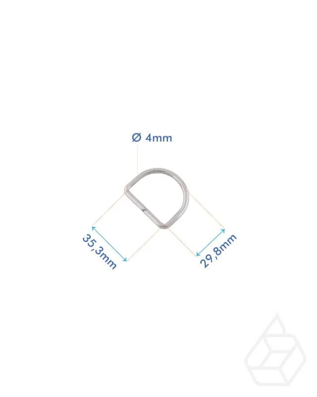 D-Ring | Silver | inner size 35,3 mm (2 pieces)