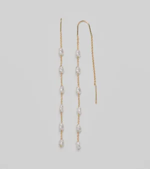 Dainty Chic Pearl Chain Threader Earrings