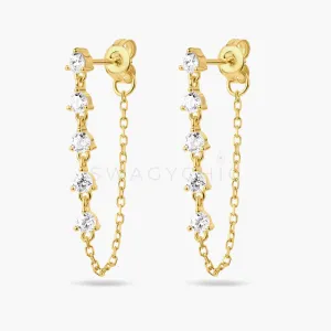 Dangle Crystal Chain Earrings