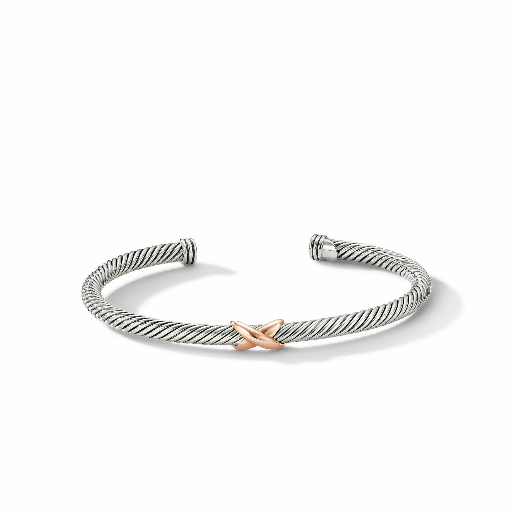David Yurman  Bracelet in Stainless Steel and 18-Karat Rose Gold