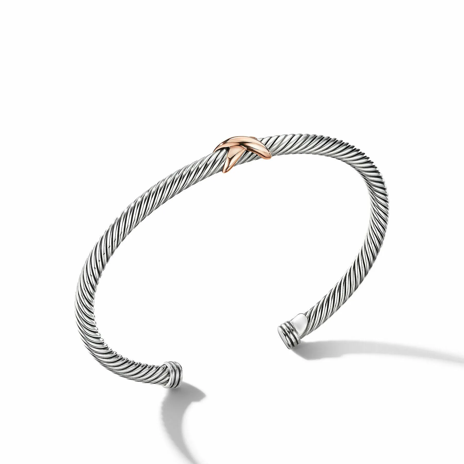 David Yurman  Bracelet in Stainless Steel and 18-Karat Rose Gold