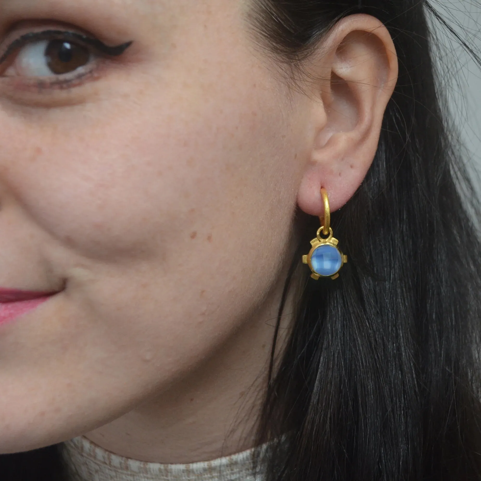 Deco-Bloom Drop Earring Tanzanite Blue