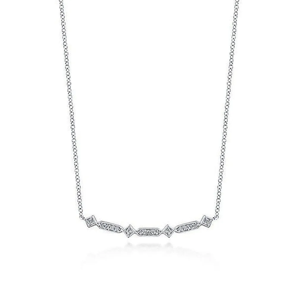 Deco Diamond Bar Necklace