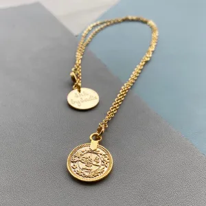 Delicate Gold Coin Pendant Necklace - Perfect for Layering