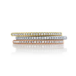 Delicate Pave Tri-tone Stacking Ring Set