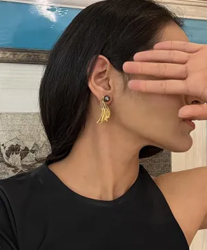 Demi Fine Jewelry-14k Gold Plated-Earring-Swin Earrings Brass-E08/21-Fashion Edit Unbent