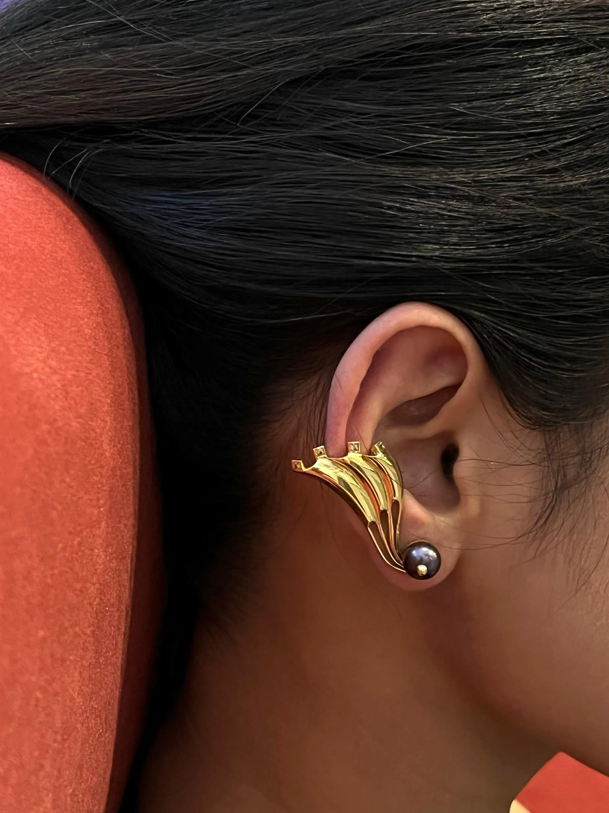 Demi Fine Jewelry-14k Gold Plated-Earring-Swin Earrings Brass-E08/21-Fashion Edit Unbent