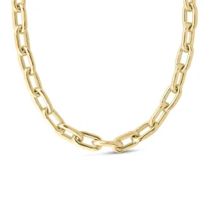 Designer Gold Chunky Paperclip 18K Yellow Gold Chain Necklace