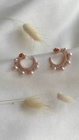 Diamond and Pearl Earrings