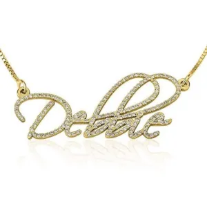 Diamond Calligraphy Name Necklace