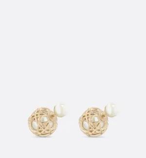 Dior Tribales Earrings • Gold-Finish Metal and White Resin Pearls