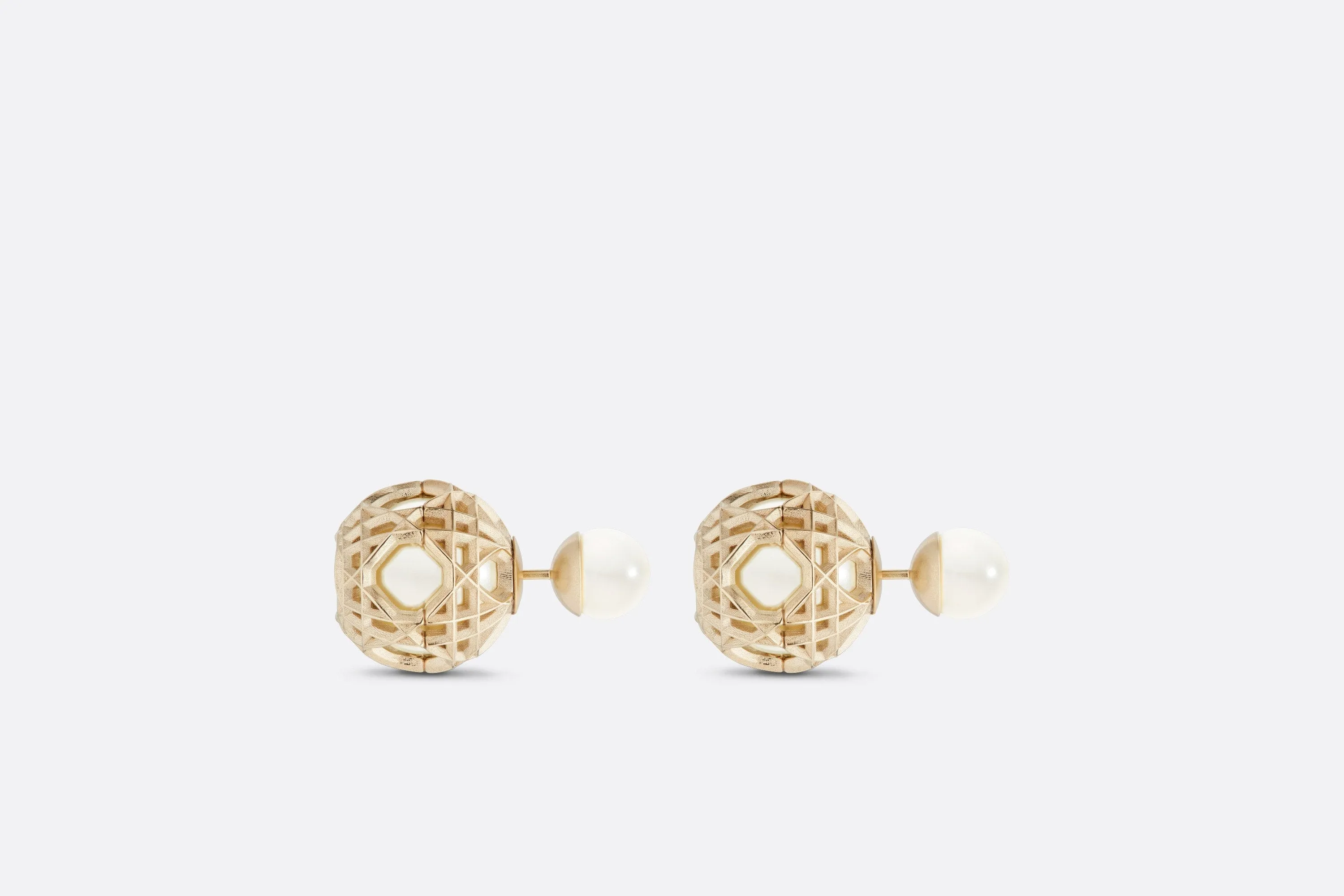Dior Tribales Earrings • Gold-Finish Metal and White Resin Pearls