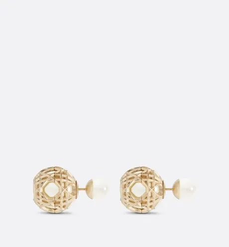 Dior Tribales Earrings • Gold-Finish Metal and White Resin Pearls