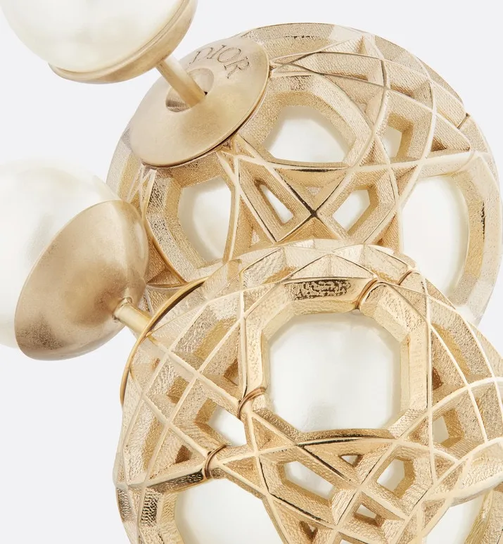 Dior Tribales Earrings • Gold-Finish Metal and White Resin Pearls