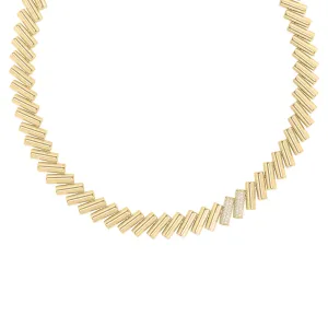 Domino 18K Yellow Gold Diamond Accent Chain Necklace