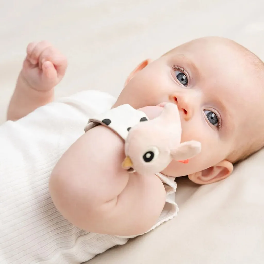 DONE BY DEER Wrist Rattle Set 2-pack Happy Clouds - Powder