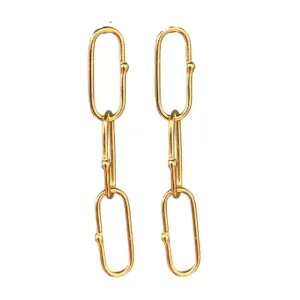 Dotted Chain Drop Earrings