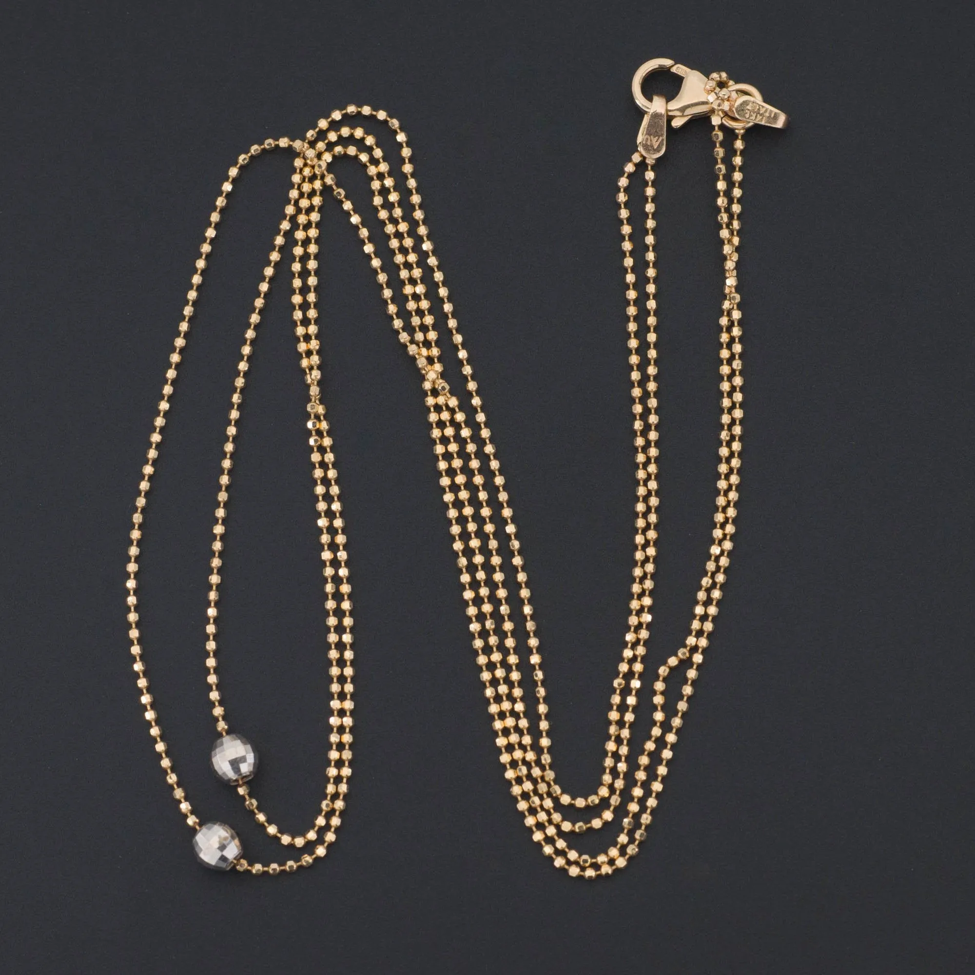 Double Chain Necklace | 14k Gold Yellow & White Gold Necklace
