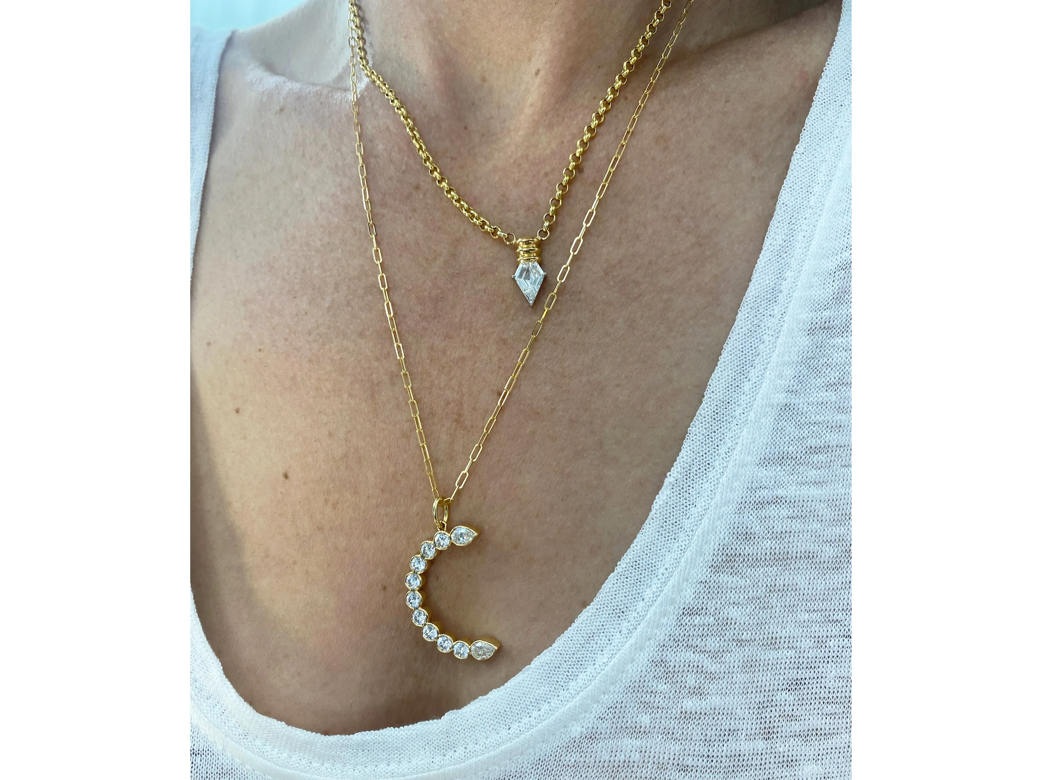 Double Headed Crescent Necklace