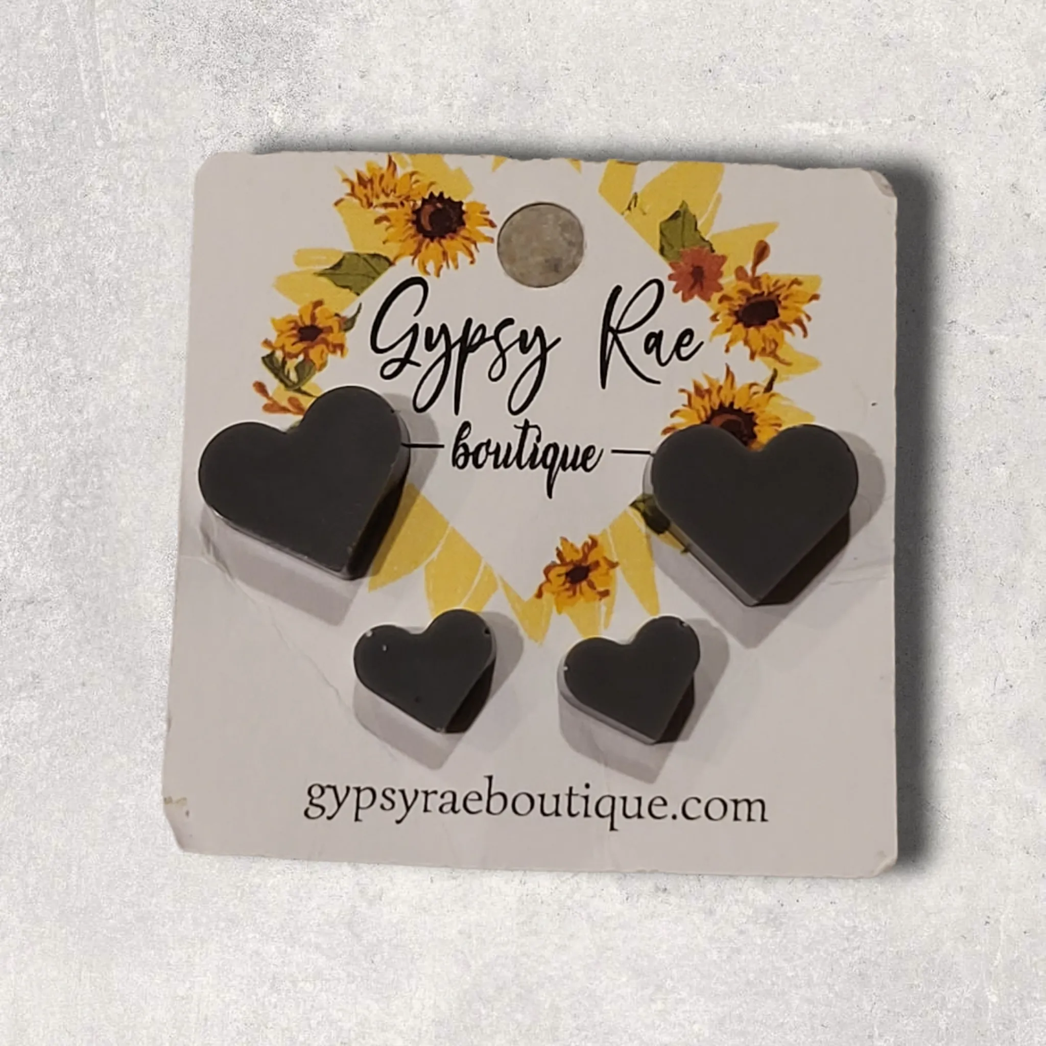 Double Heart Resin Stud Earrings