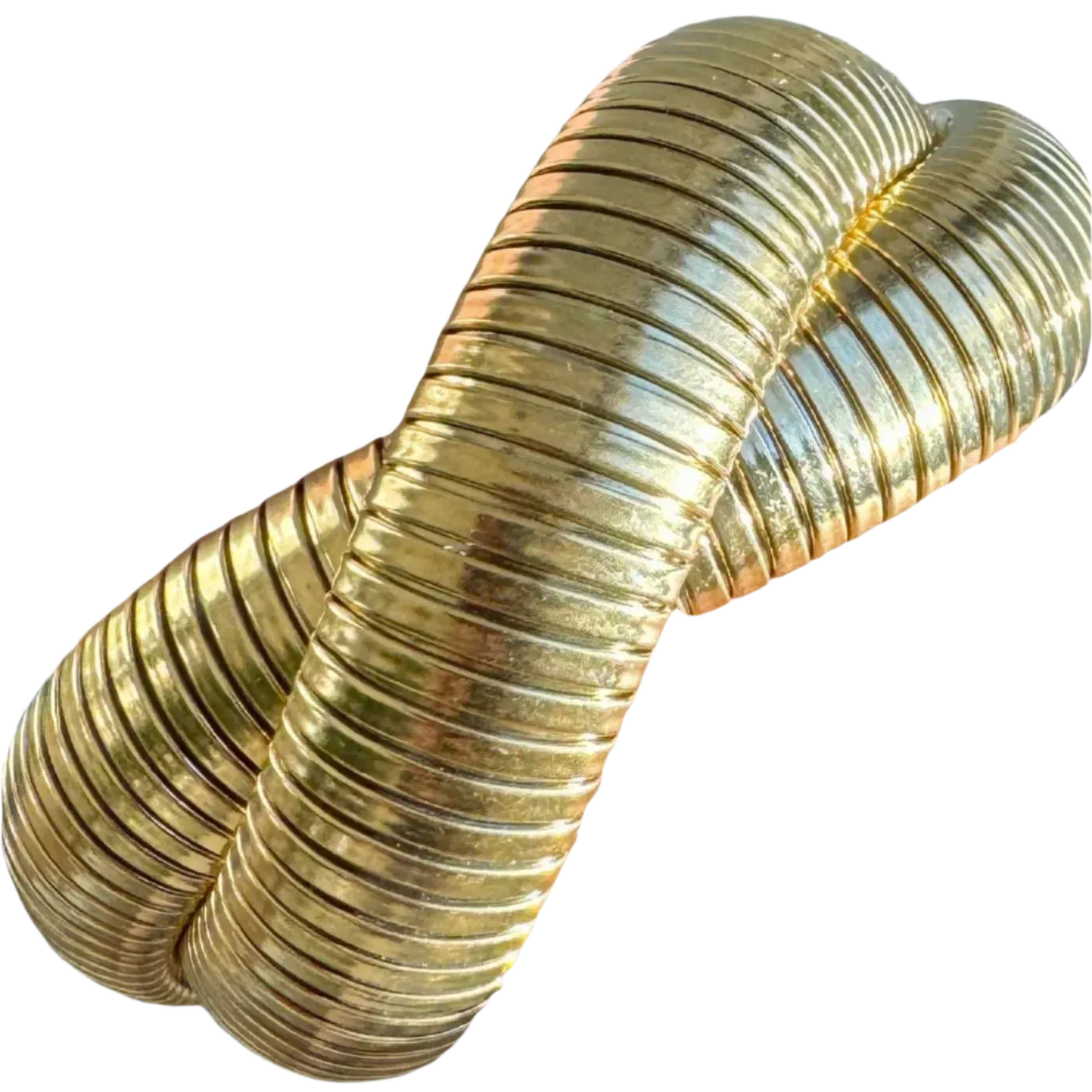 Double Twist Gold Omega Bracelet