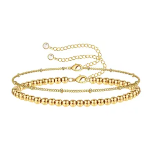 Dual Box-Link Gold Bracelet – 18K Gold