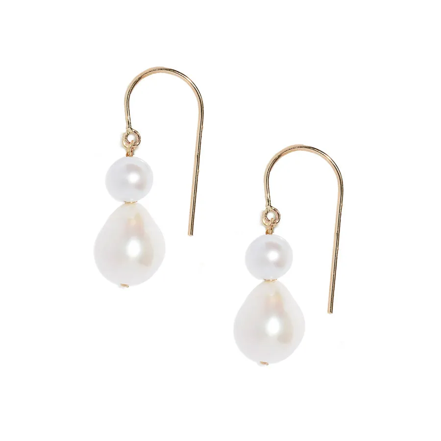 Duo Pearl Hook Earrings