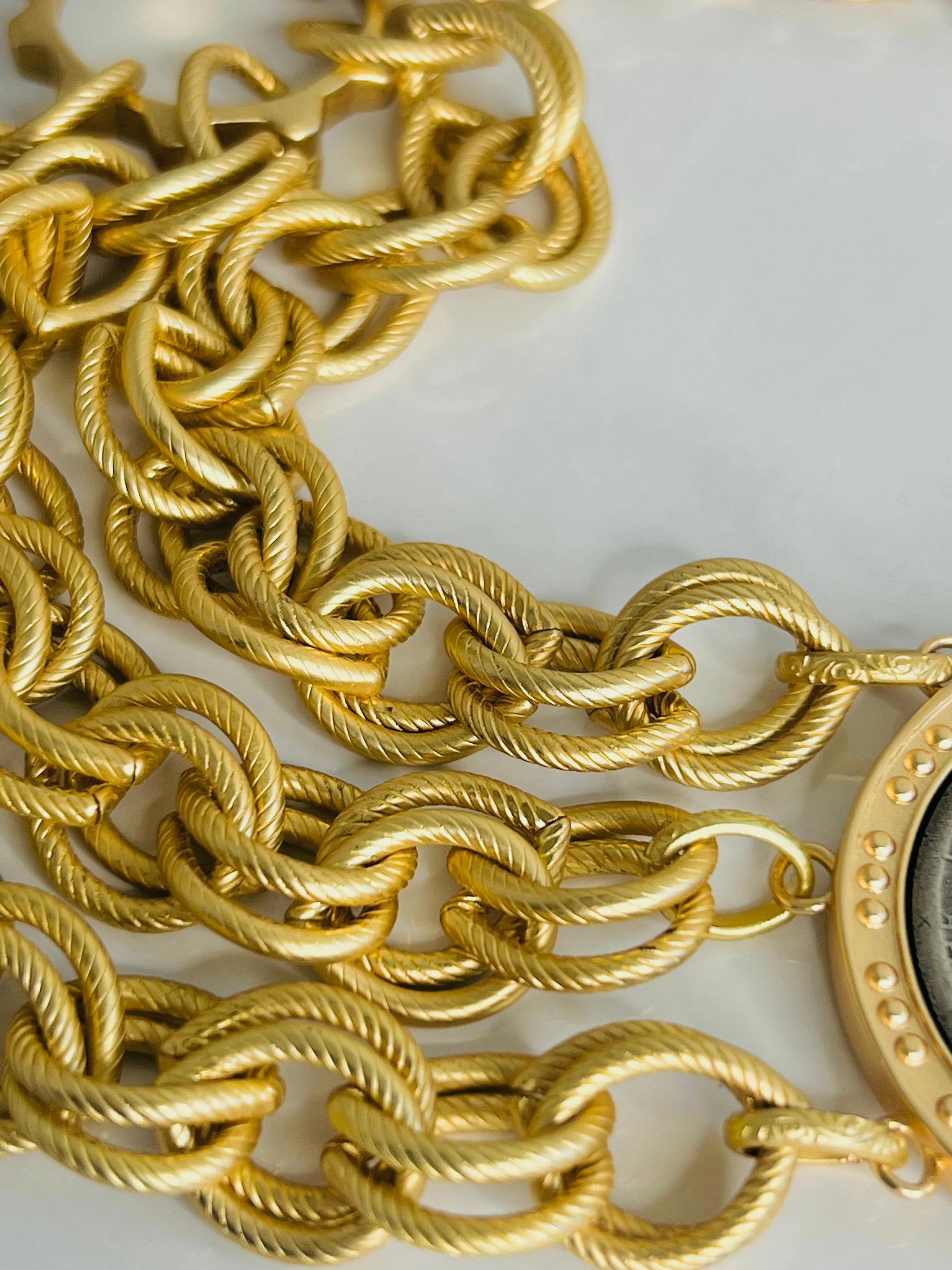 Dylan Gold Three Strand Coin Choker Necklace