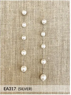 EA317 Gold Pearl Circle Earrings