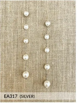 EA317 Silver Pearl Circle Earrings